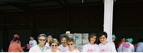 This picture didn't come to me 100%. This is all I got of it. It is my sister, aunt and cousins and friends who ran in the Race For The Cure.